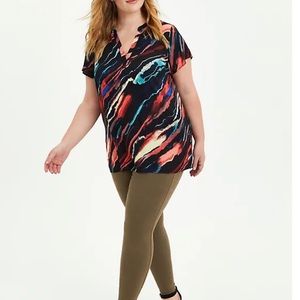 Hi-Low Tunic Georgette Painted Stripes